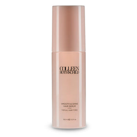 Colleen Rothschild Smooth & Shine Serum bottle closeup showing sleek finish and frizz control.