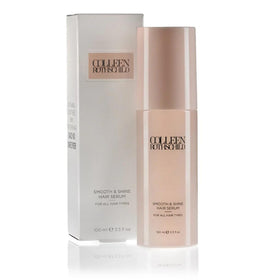 Colleen Rothschild Smooth & Shine Serum on frizz-prone hair for a smooth look.