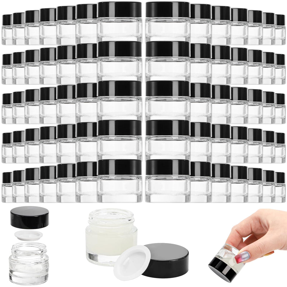 Coloch 70-pack 10ml glass jar with airtight lid for travel cosmetics