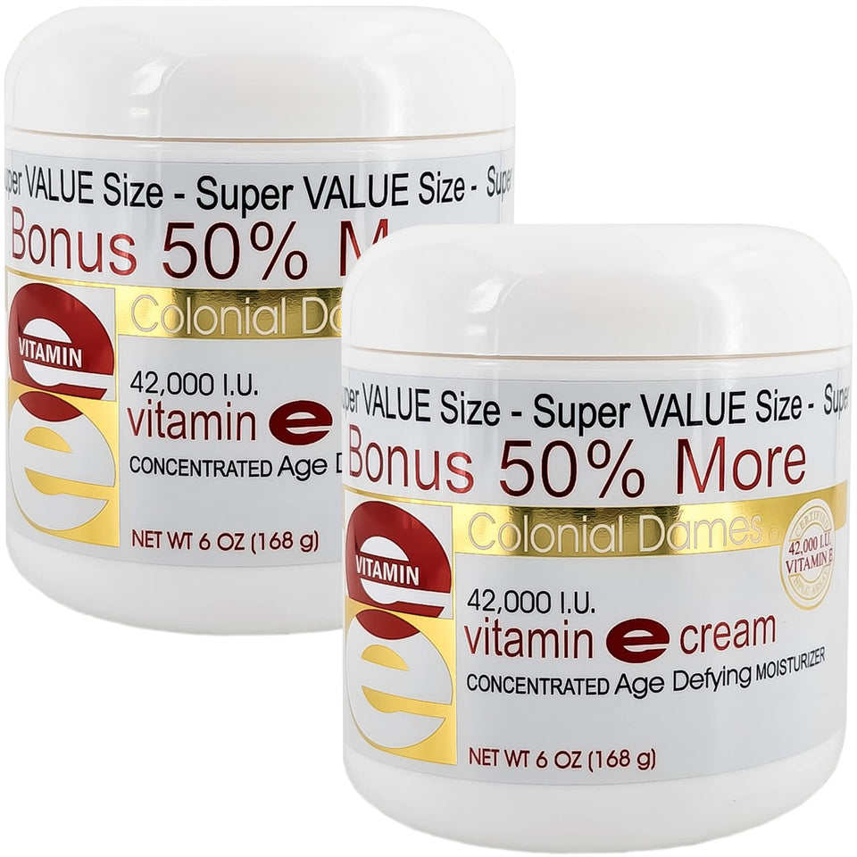 Colonial Dames Vitamin E Cream on face providing hydration and protection
