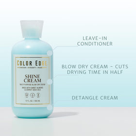 Color Edge Shine Cream Detangler finished look with smooth, frizz-free shine.