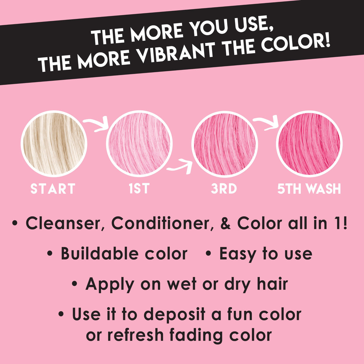 Color Lux Blush soft warm hair hue on strands adds warmth and shine