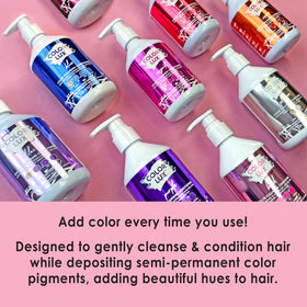 Closeup of Color Lux lilac pigment in the bottle highlighting color deposition.