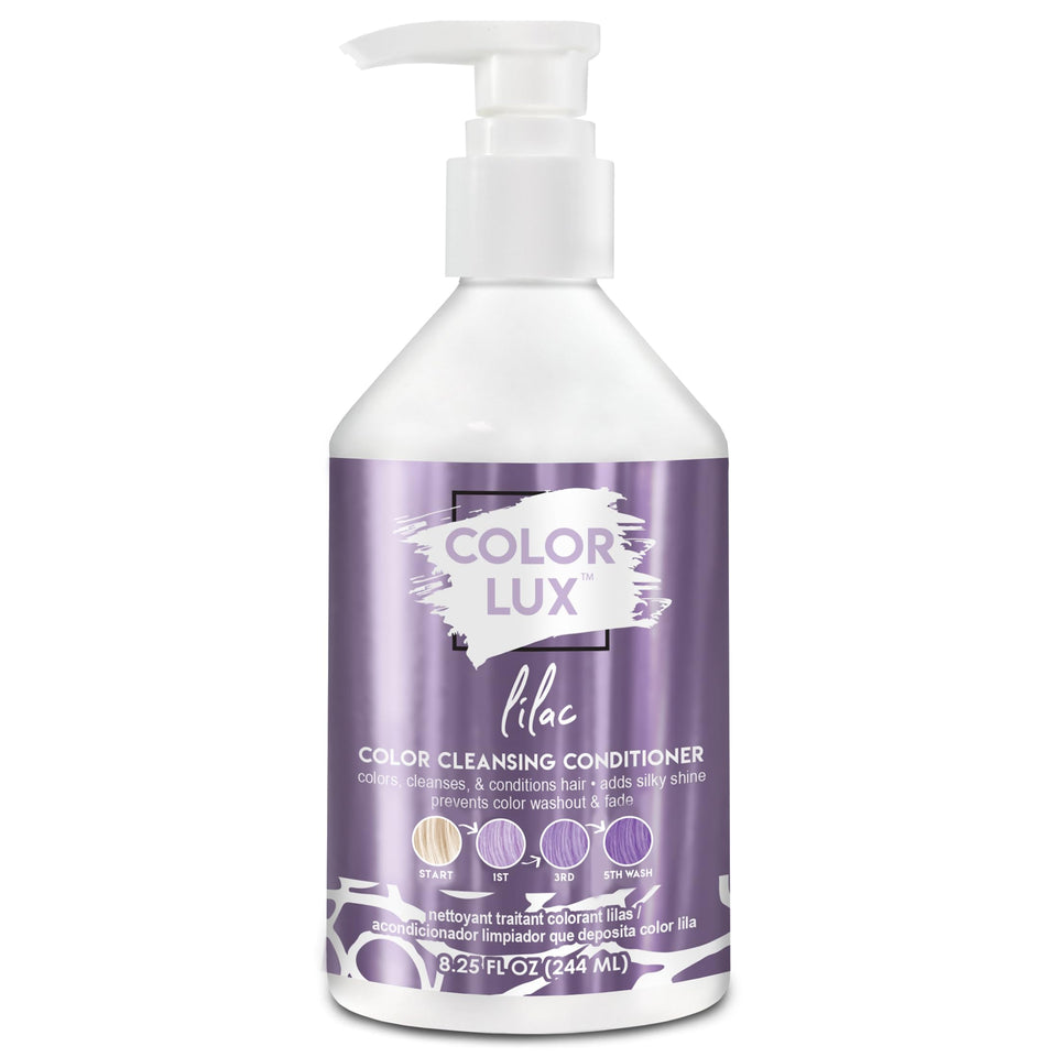 Color Lux Lilac cleansing conditioner bottle with pastel tint and color deposit.