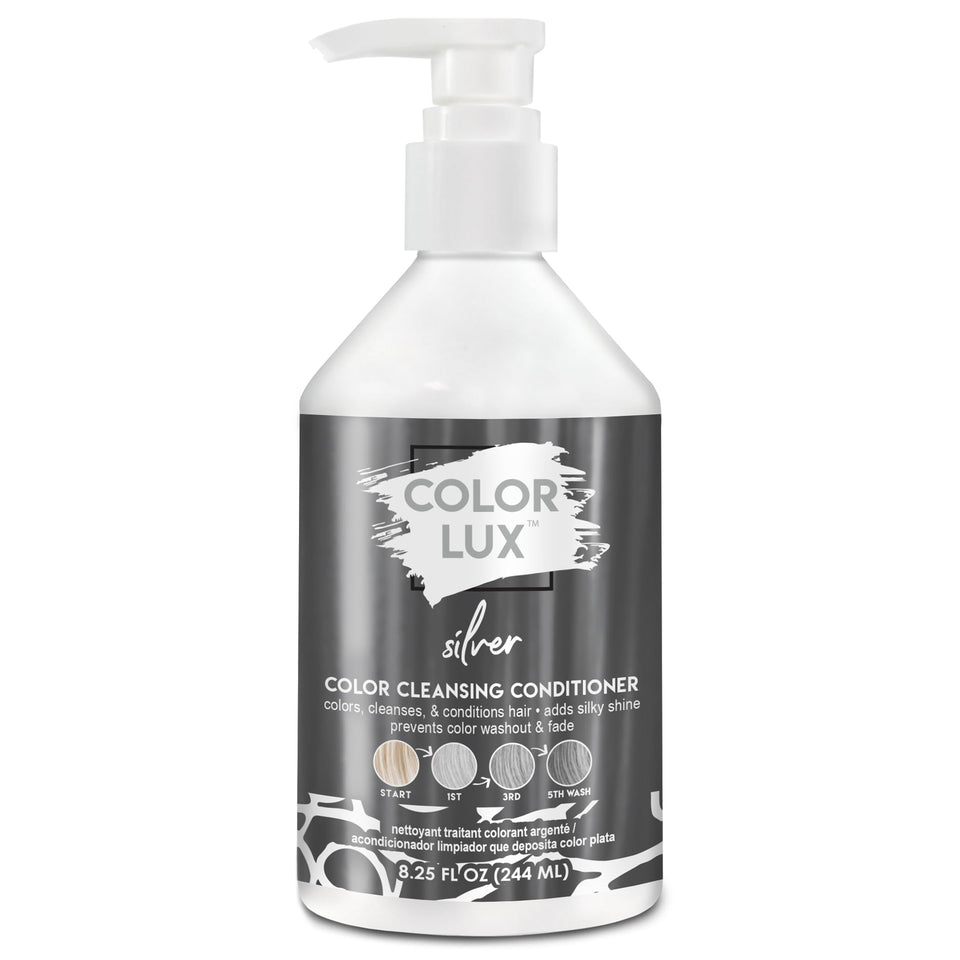 Color Lux Color Cleansing Conditioner Silver packaging highlights a color-depositing vegan formula.