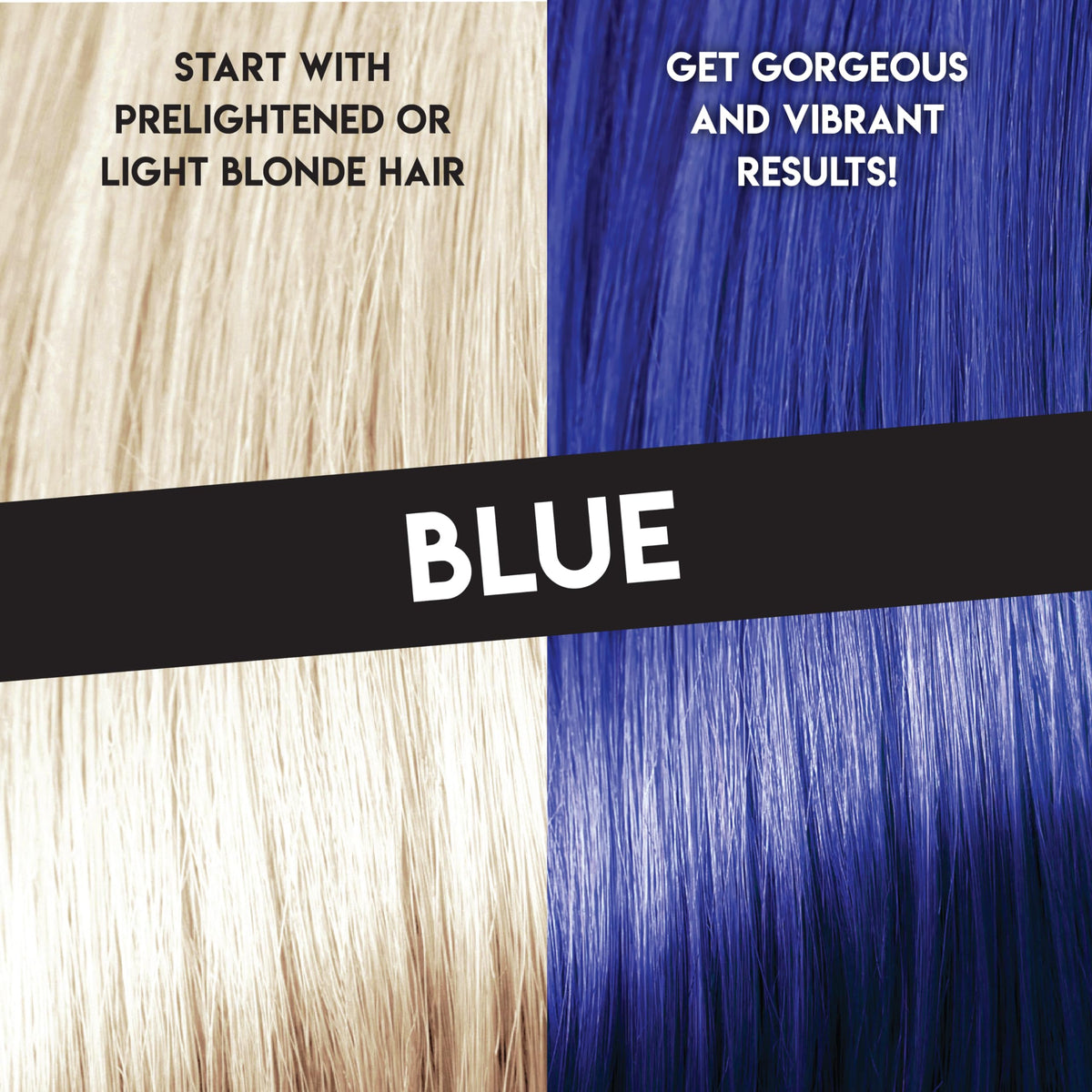 Color Lux Direct Vibes blue dye application highlights even coverage