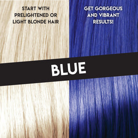 Color Lux Direct Vibes blue dye application highlights even coverage