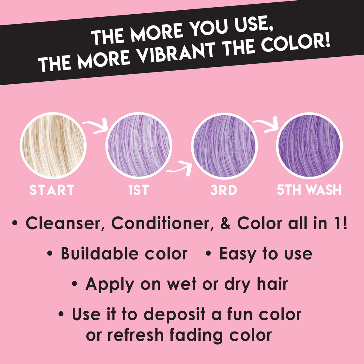 Color Lux Lilac hair tone before and after showing a subtle pastel shade.