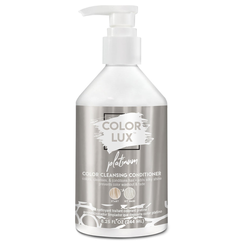Color Lux Platinum color depositing conditioner bottle delivering rich platinum tones.