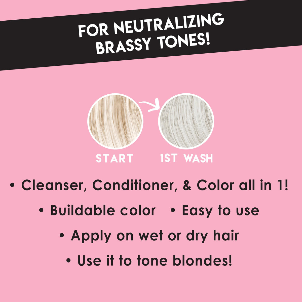 Color Lux Platinum tone application showing cool, even platinum shine.