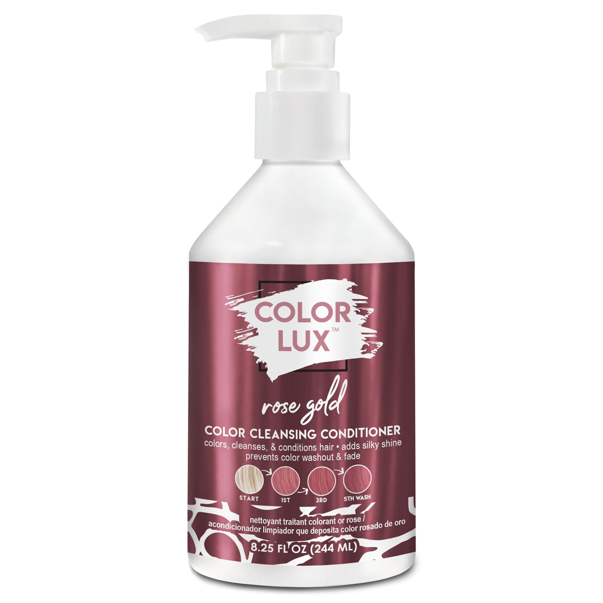 Color Lux Rose Gold bottle with shimmering color deposit for vibrant results