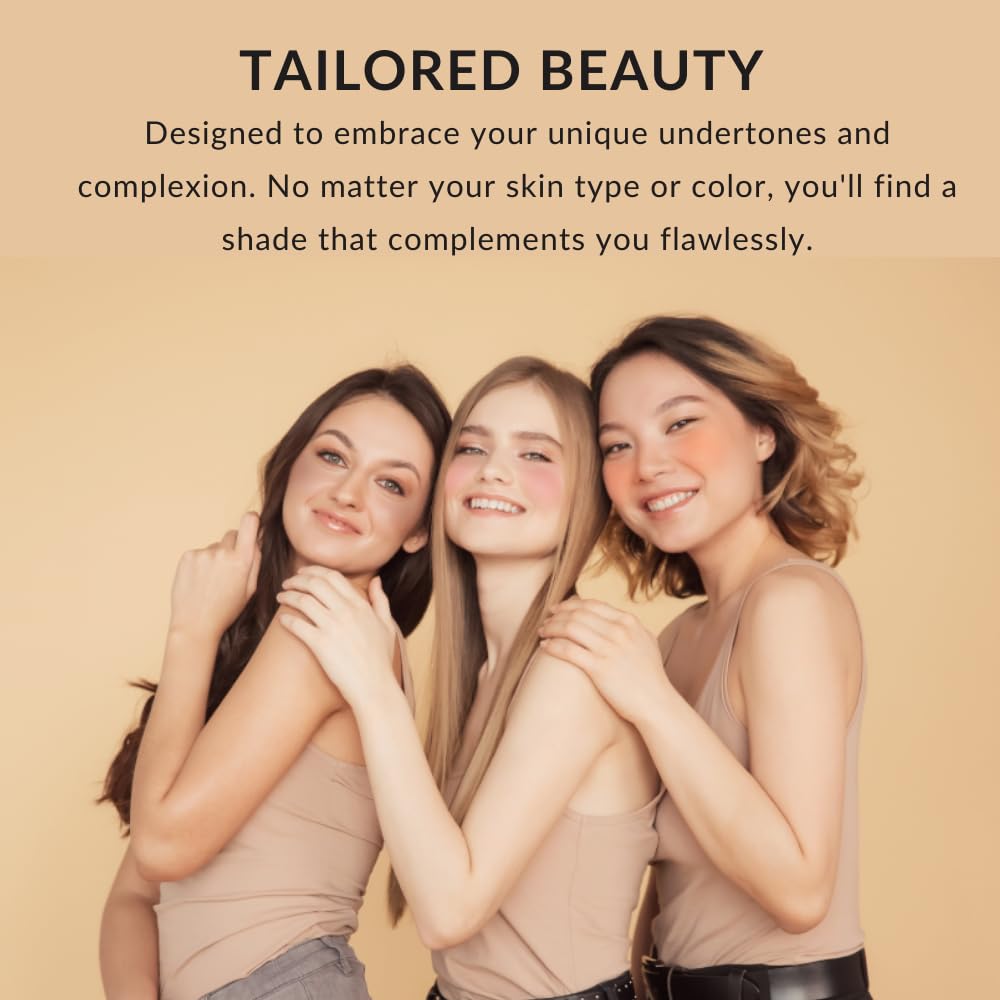 Blush buildable coverage demonstrated on a test swatch for sheer to rich color.