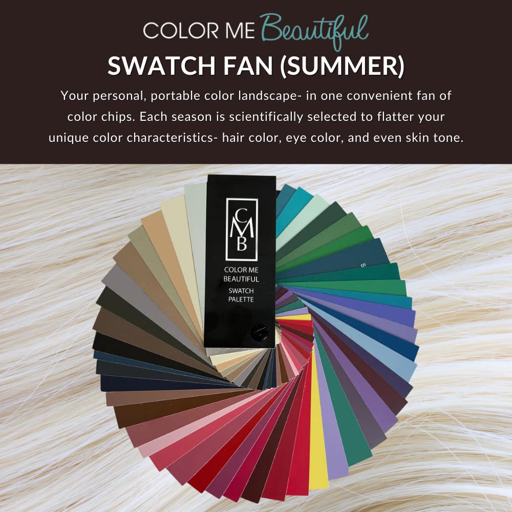 Color Me Beautiful summer color fan premium paper swatches show true tones.