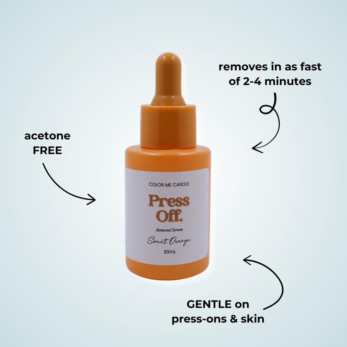 Color Me Carole Press Off with lavender cap signals a soothing, vegan beauty ritual.