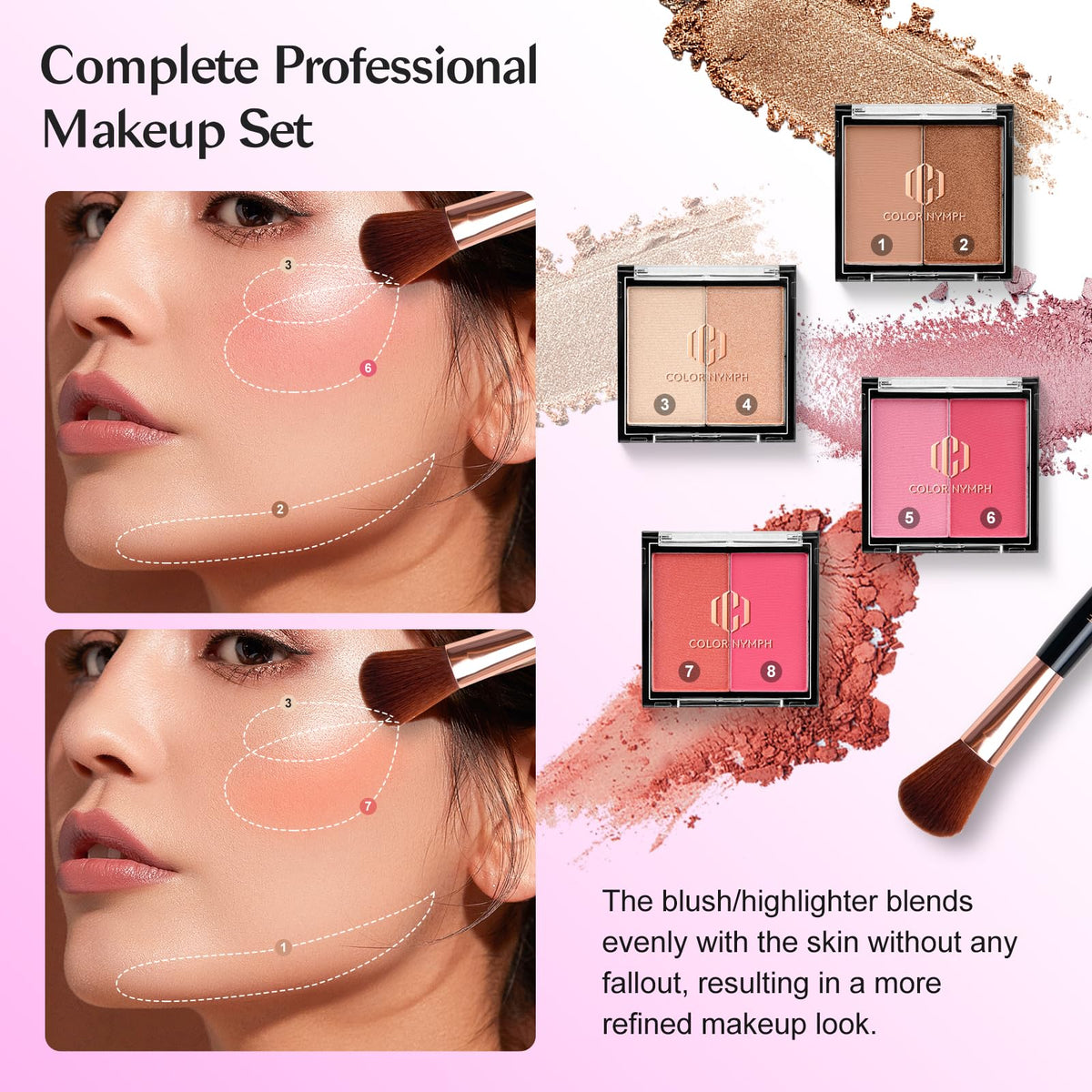 Color Nymph 36-shades eyeshadow palette with rich pigments for bold looks.