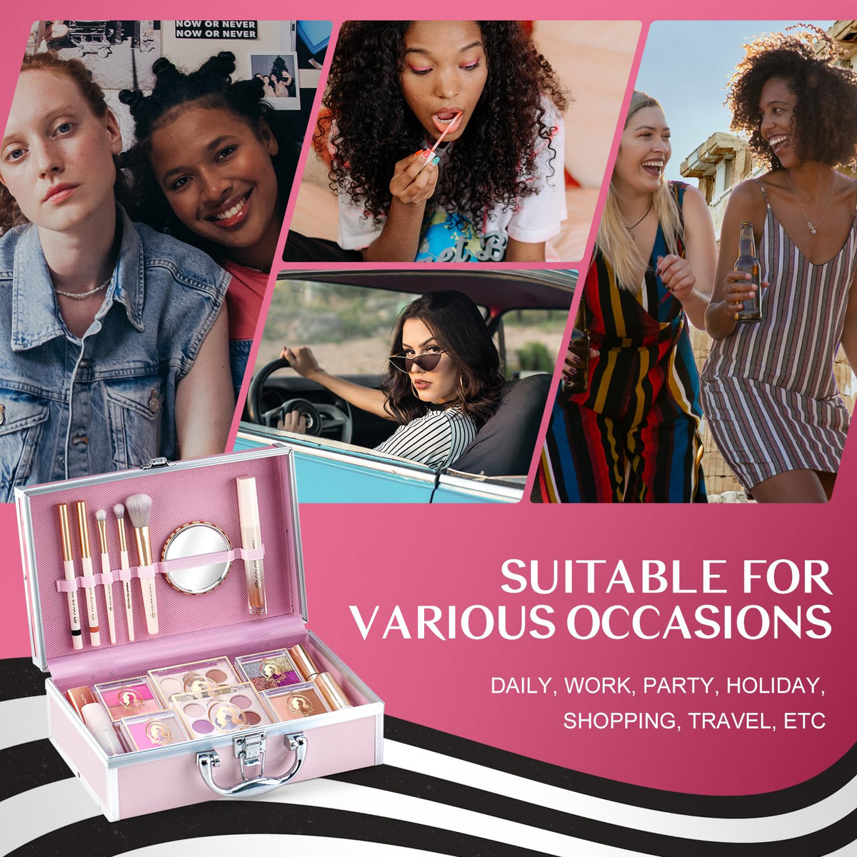 Color Nymph 4-color lipgloss palette provides glossy color