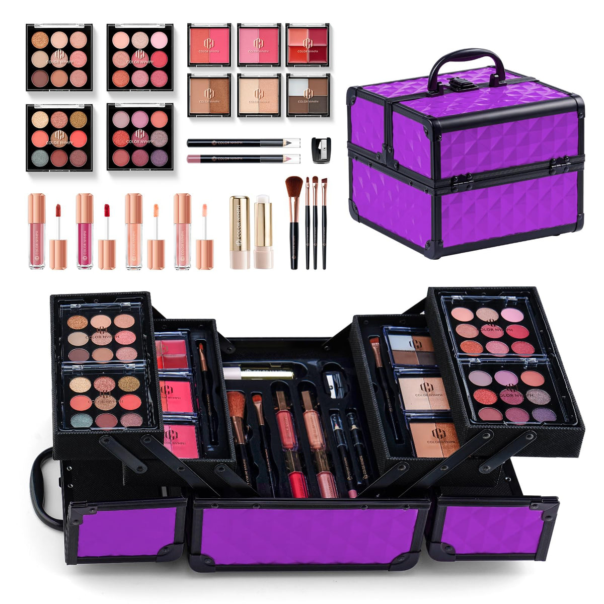 Color Nymph all-in-one makeup kit cover for versatile home and travel use