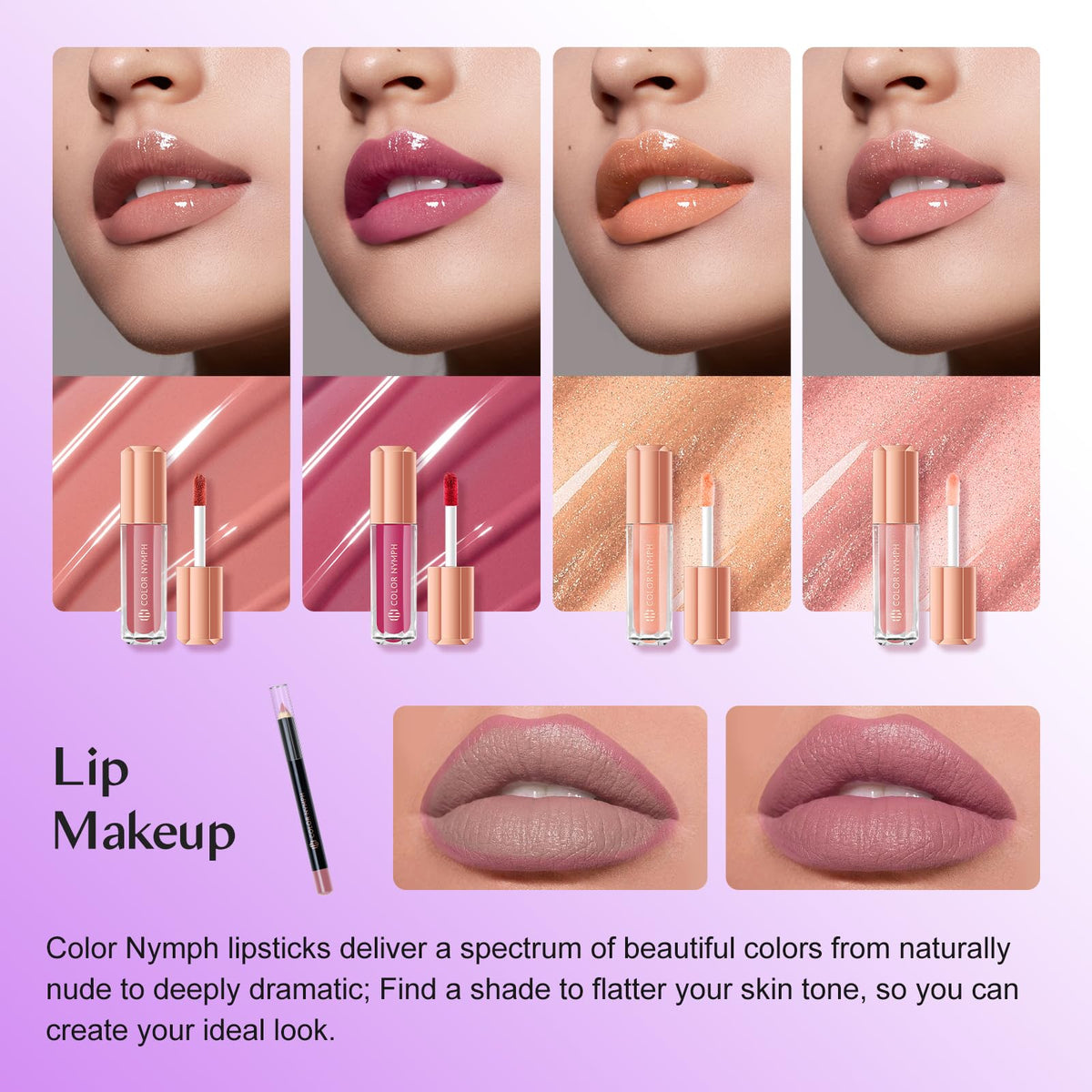 Color Nymph eyeliner pencil and makeup brushes included for precise definition