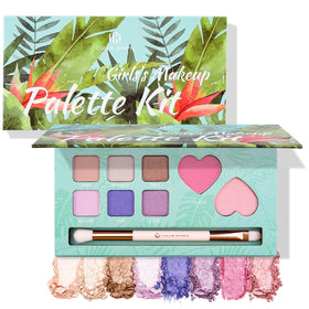 Color Nymph eyeshadow palette close-up with mint green tones for teen beginners.
