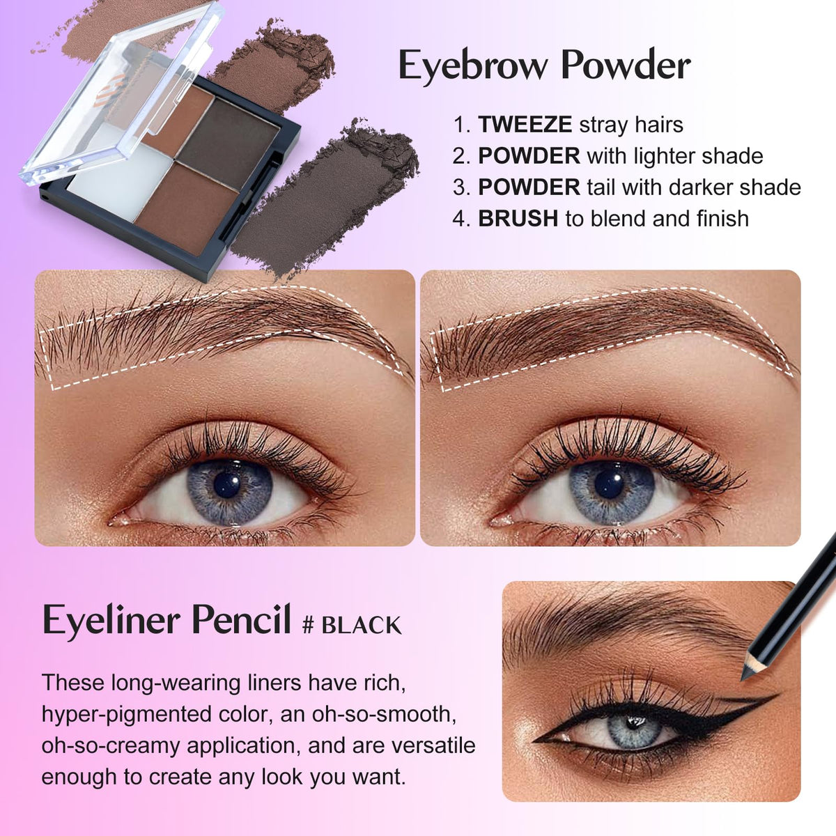 Color Nymph Makeup Brushes 4 pcs, soft bristles for seamless blending.