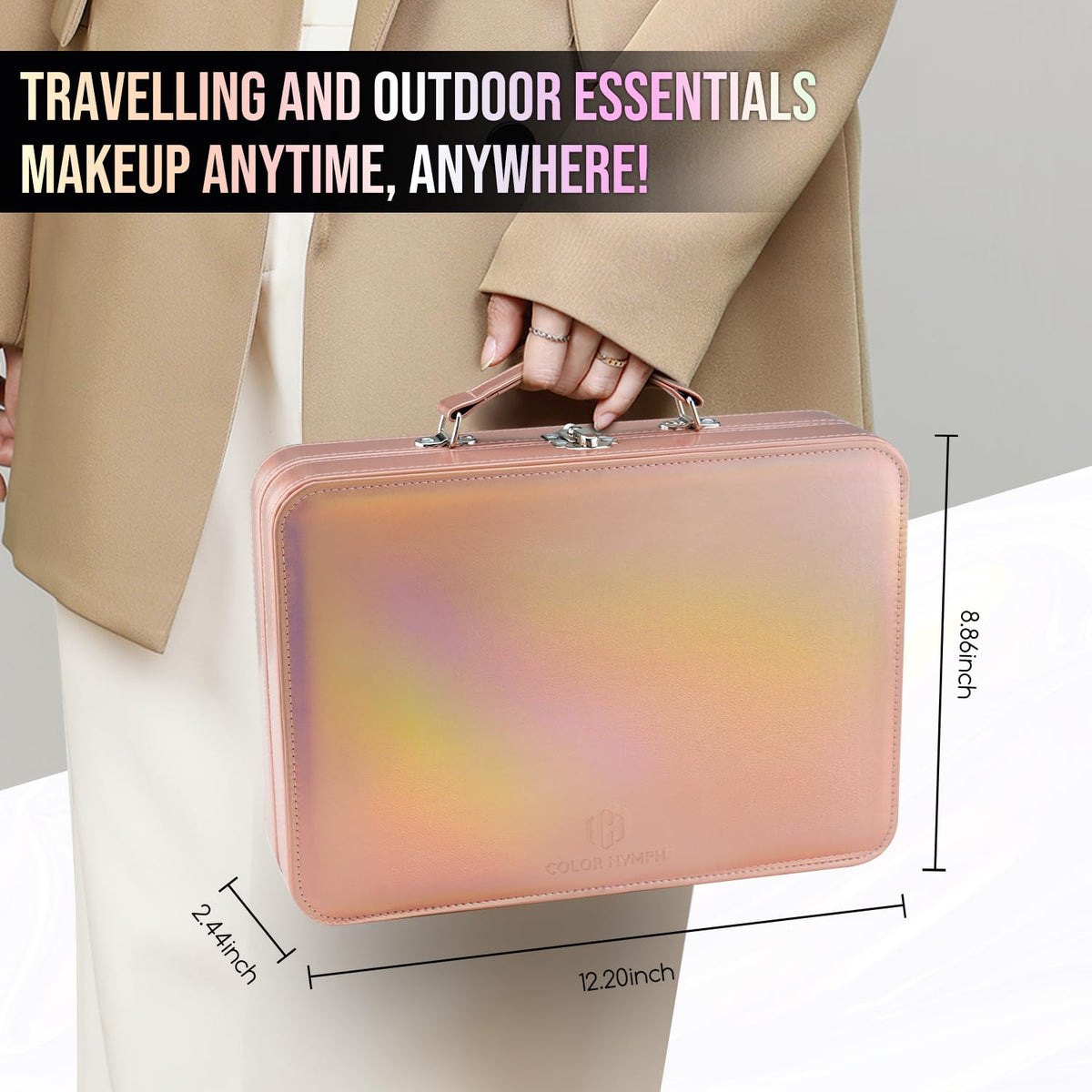Color Nymph six-brush set with built-in mirror for travel-ready makeup.