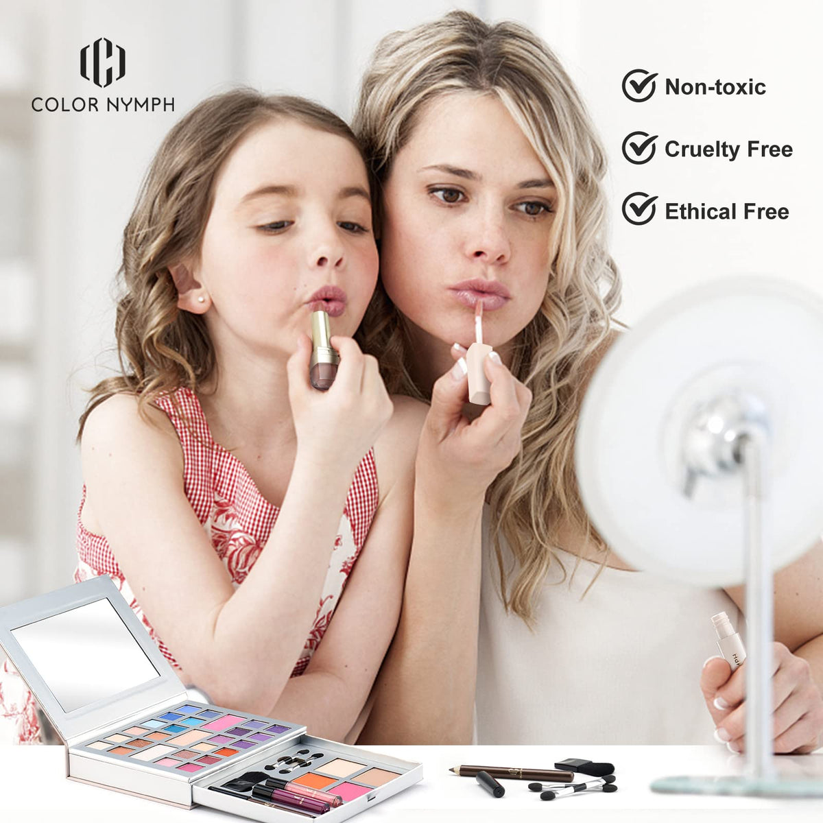 Color Nymph dual-sided applicators simplify precise makeup application.