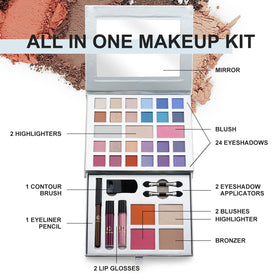 Color Nymph makeup kit includes highlighter, blush, and bronzer for balanced glow.
