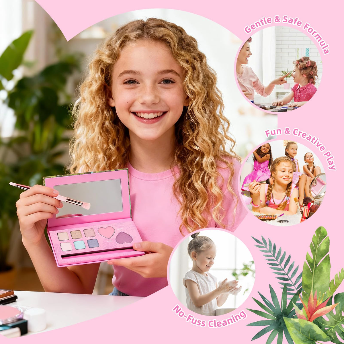 Color Nymph shimmer eyeshadows add a gentle glow for playful styles.
