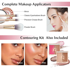 Color Nymph pink train case with mirror for portable beauty routine