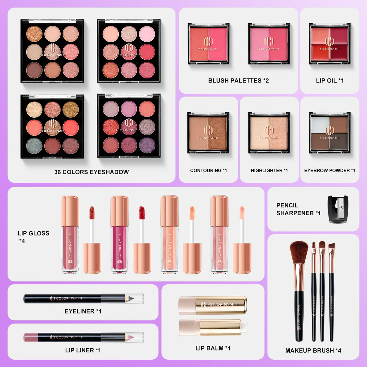 Color Nymph travel-ready train case with spacious compartments for on-the-go beauty