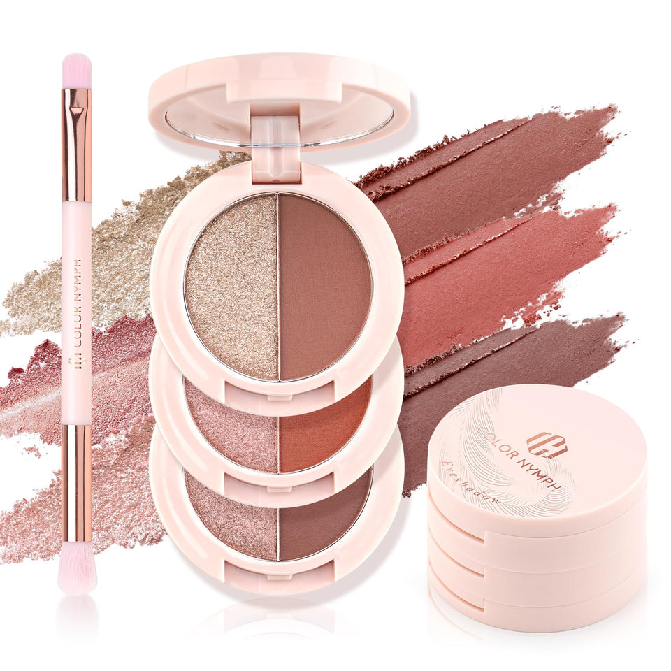 Color Nymph stacked palette closed, compact travel-friendly design for on-the-go looks.