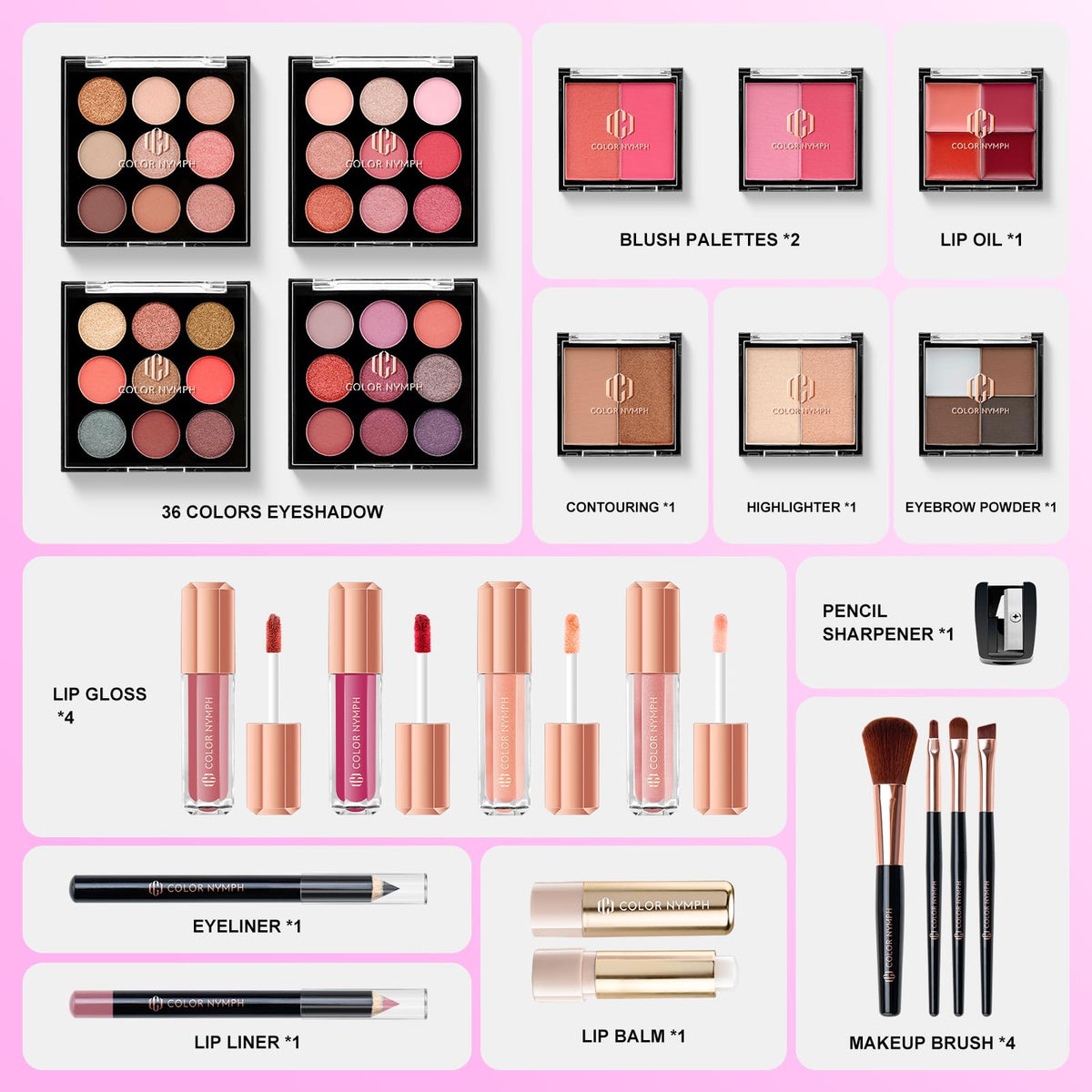 Color Nymph travel train case keeps cosmetics organized for on-the-go use.
