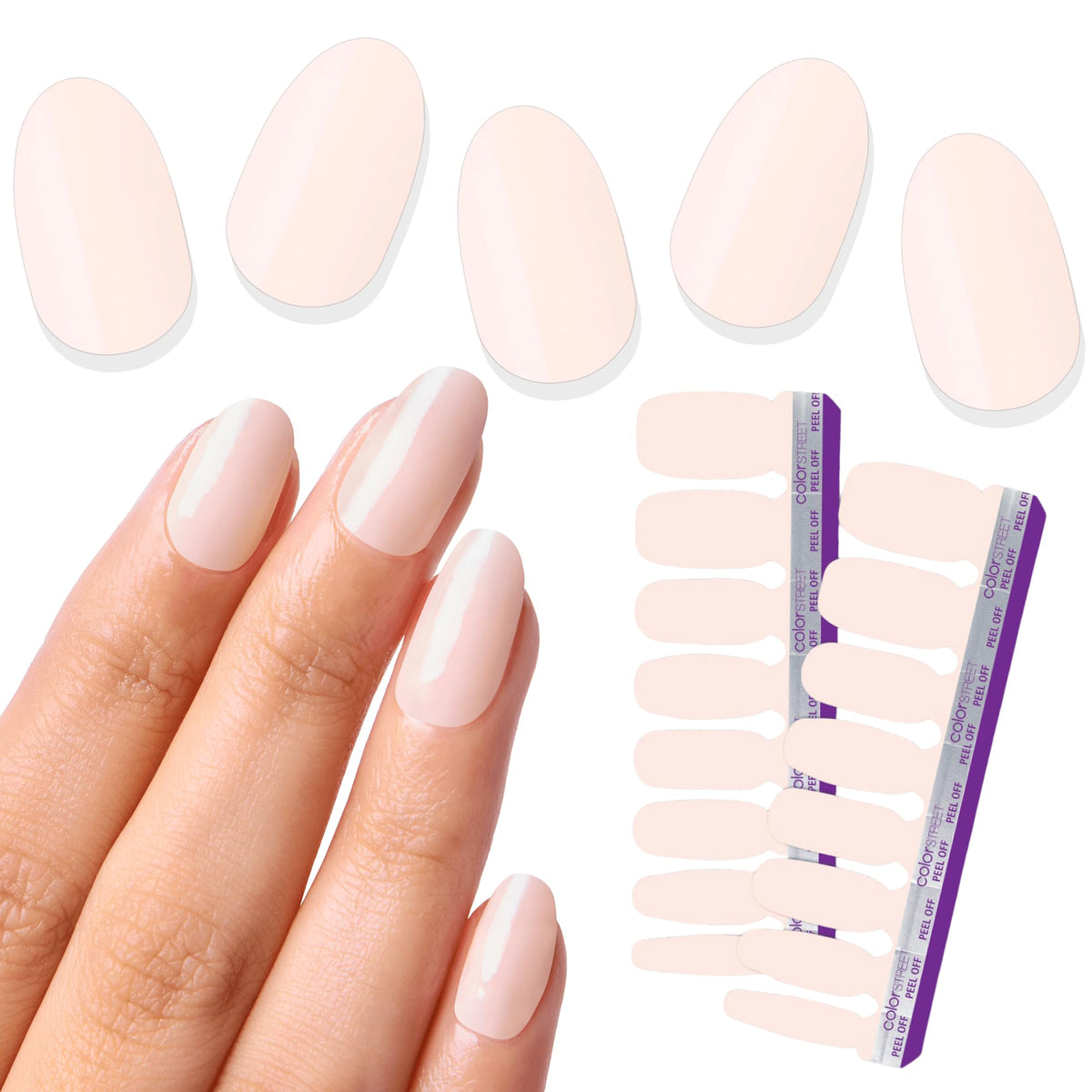 Color Street Ballet Blush nail strips in packaging for an easy salon-style look