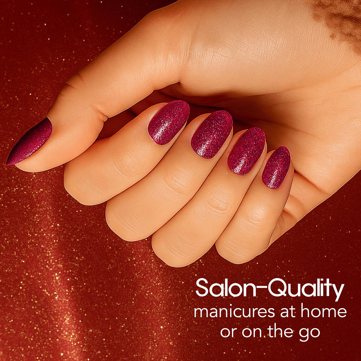 Color Street Cherry on Top 16 double-ended strips fit varied nails for versatile looks.
