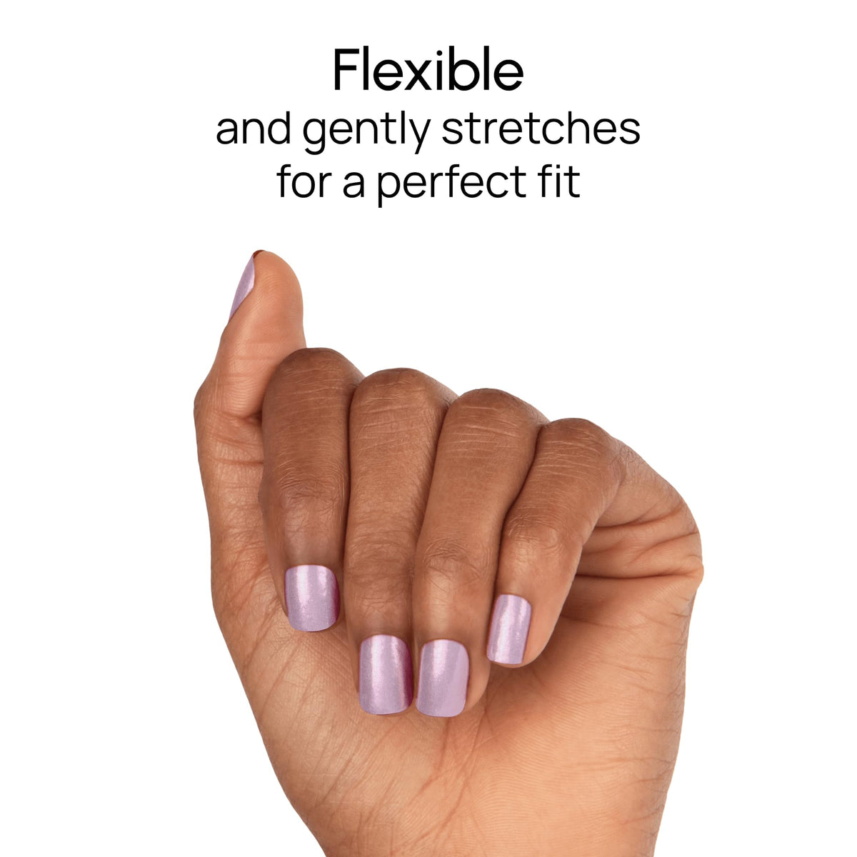 Color Street Forbidden Orchid strip applied on fingertip demonstrates quick, no-drying finish