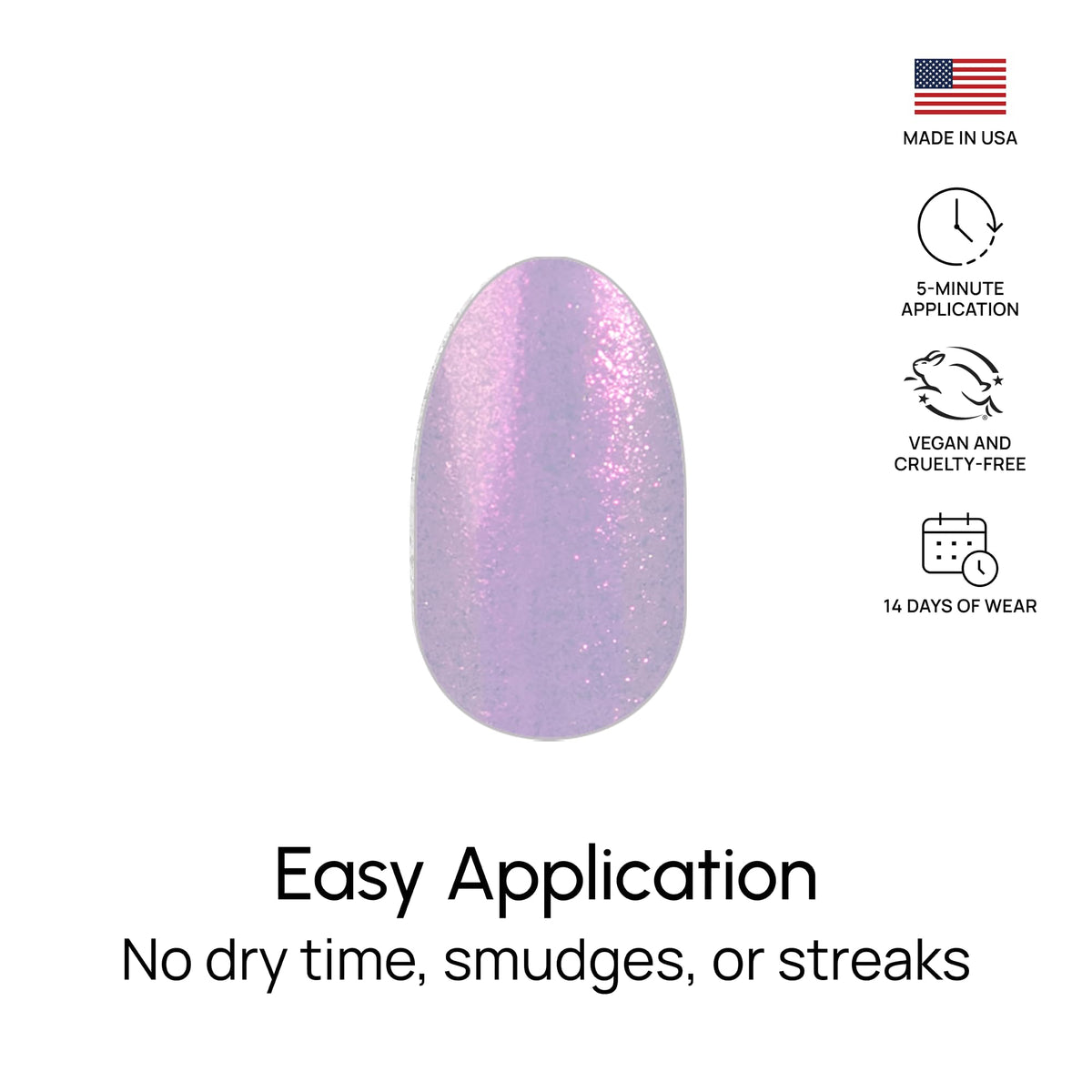 Color Street Forbidden Orchid strip close-up reveals shimmer finish for party-ready nails