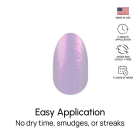 Color Street Forbidden Orchid strip close-up reveals shimmer finish for party-ready nails