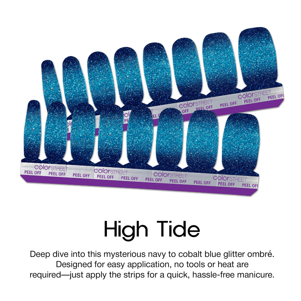 High Tide nails applied, showing a smooth glassy finish at home.