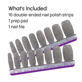 Color Street Light Year gunmetal glitter look adds instant sparkle to nails.