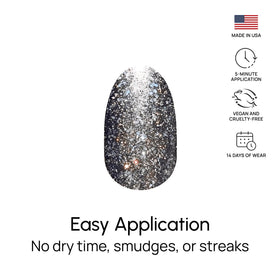 Color Street Light Year fits diverse nail sizes and shapes for full-coverage style.