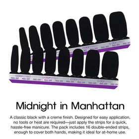 Nails with Color Street Midnight in Manhattan applied for a precise, neat edge.