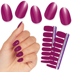 Color Street Port-ugal mutedsangria purple creme finish nail strips for chic nails