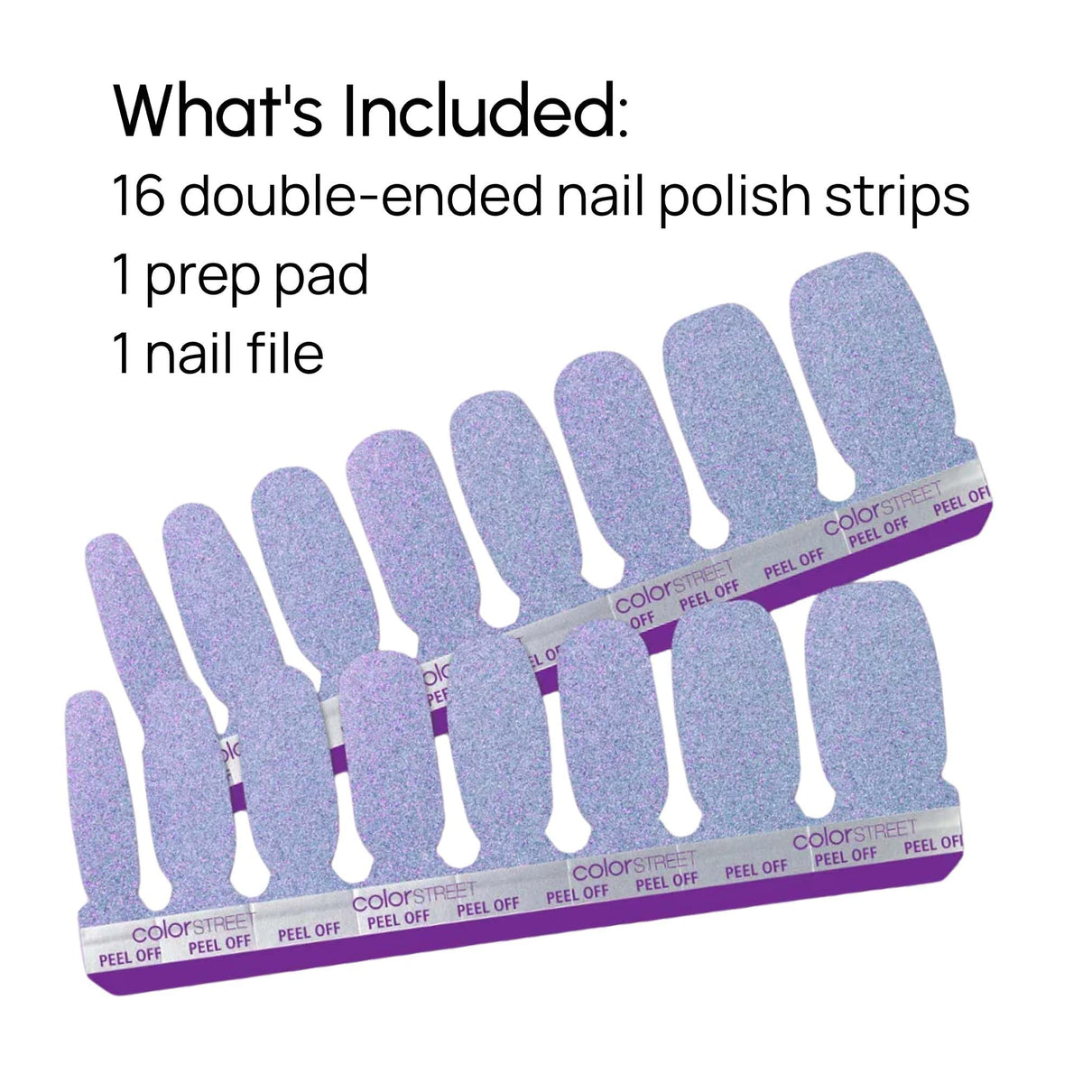 Color Street Purple Passion offers chip-resistant wear with lasting sparkle