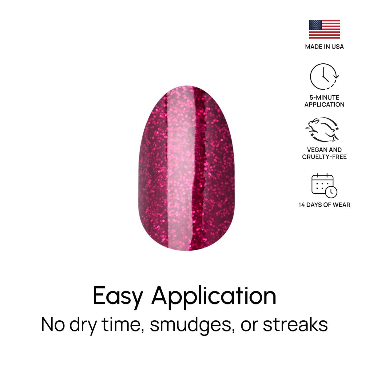 Long-lasting finish for daily wear with Rio Red strips.