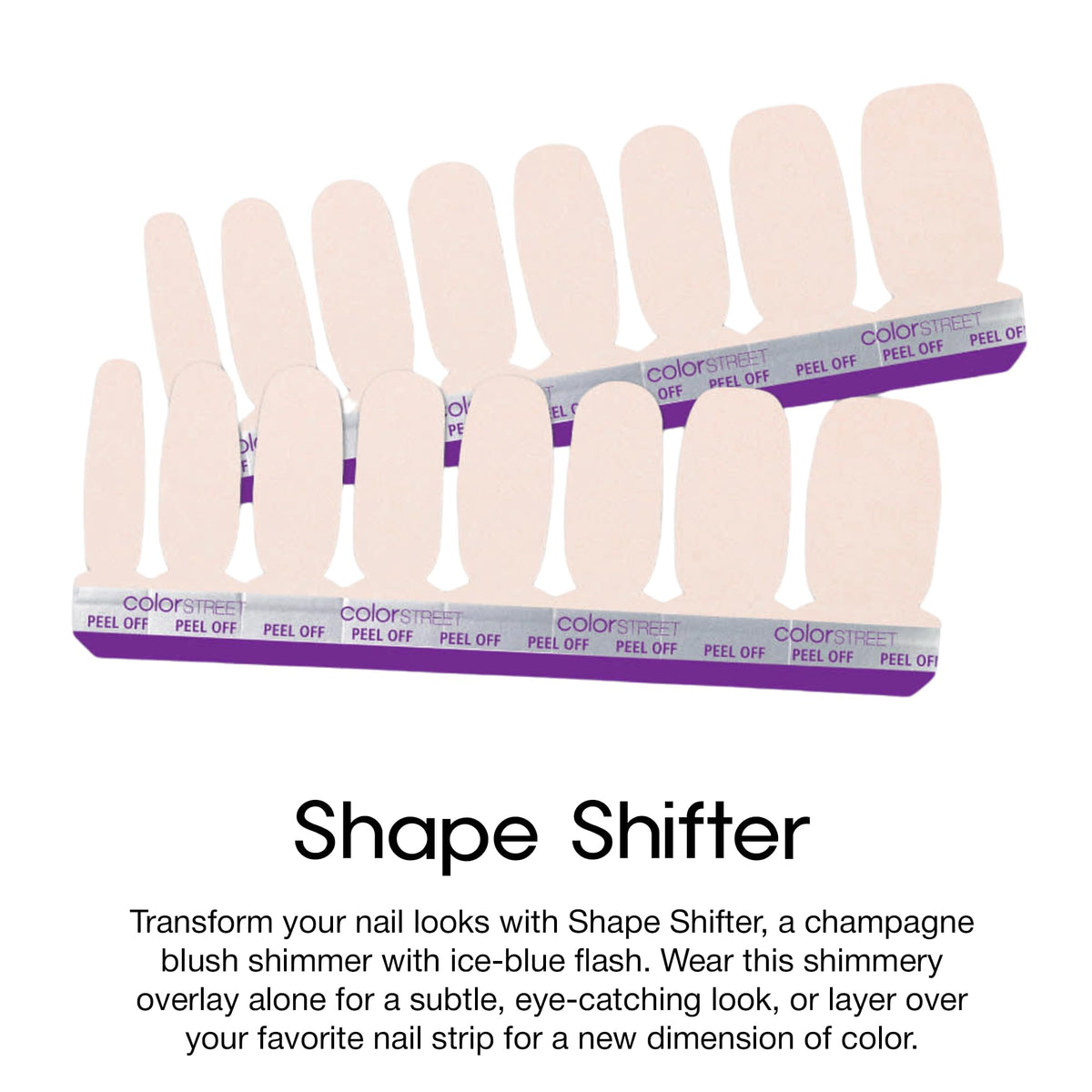 Sixteen double-ended strips offer versatile styling for soft shimmer and layers.