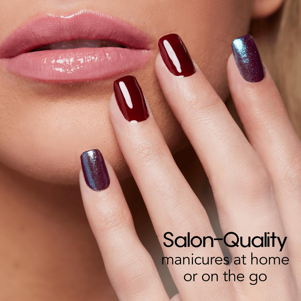 Color Street Shape Shifter ice-blue glow strips highlight a luminous accent.