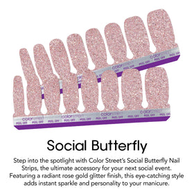 Color Street Social Butterfly packaging showing portable, mess-free manicure option
