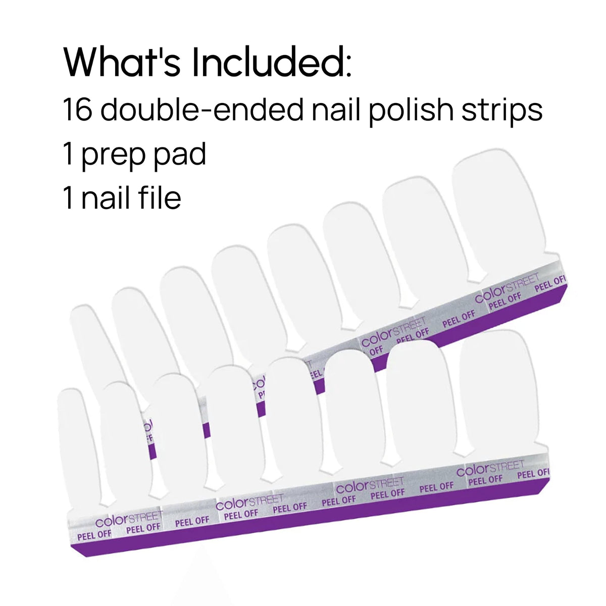 Color Street Swiss and Tell nail strip closeup emphasizes creme white finish.