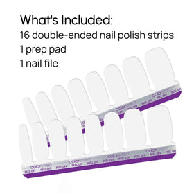 Color Street Swiss and Tell nail strip closeup emphasizes creme white finish.