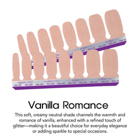 Color Street Vanilla Romance strips aligned show full-coverage, easy-to-apply design